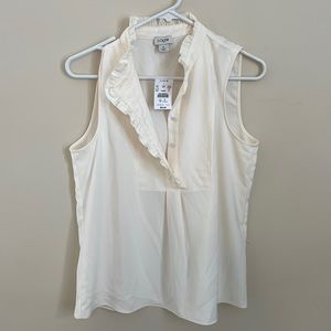 Cream J Crew Sleeveless Blouse